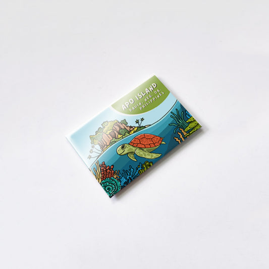 Apo Island Rectangular Magnet by Kat Banay