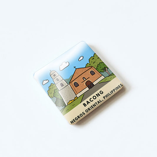 Filipino souvenirs, Dumaguete gifts, art magnets, collectible fridge magnets, local Filipino art, Kat Banay, Dumaguete City, Watercolor, Illustration, artist, Negros Oriental, Pinspired Art Souvenirs, cute, souvenir, gift, travel, tour, tourist, line art, Bacong, church