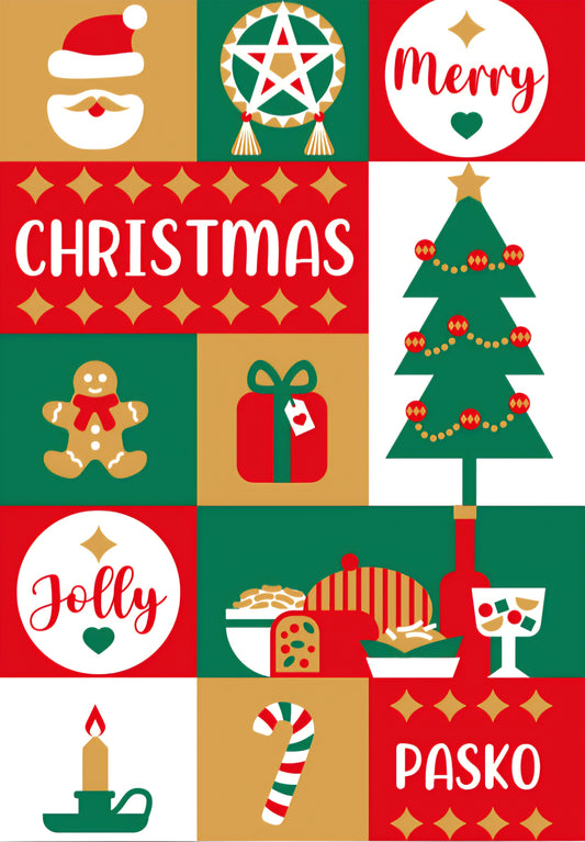 Merry Christmas Jolly Pasko Gift Wrapping Paper