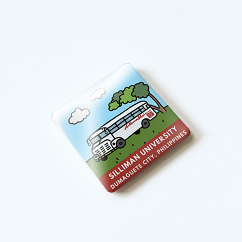 Filipino souvenirs, Dumaguete gifts, art magnets, collectible fridge magnets, local Filipino art, Kat Banay, Dumaguete City, Watercolor, Illustration, artist, Negros Oriental, Pinspired Art Souvenirs, cute, souvenir, gift, travel, tour, tourist, line art, Silliman University, Bus