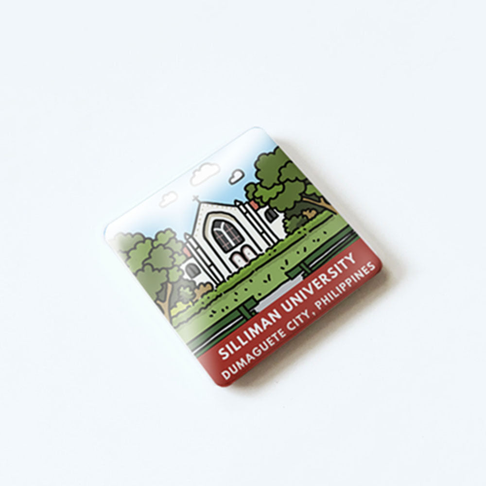 Filipino souvenirs, Dumaguete gifts, art magnets, collectible fridge magnets, local Filipino art, Kat Banay, Dumaguete City, Watercolor, Illustration, artist, Negros Oriental, Pinspired Art Souvenirs, cute, souvenir, gift, travel, tour, tourist, line art, Silliman University, Church