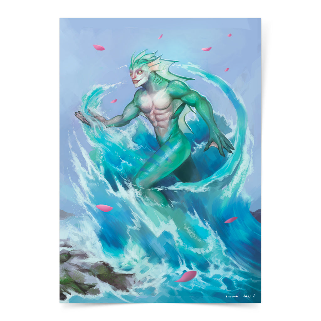 Philippine mythology mythical creature supernatural pinoy legend art fantasy myth spirit collectible mail postcrossing underwater aquatic Syokoy Bantay Tubig water element