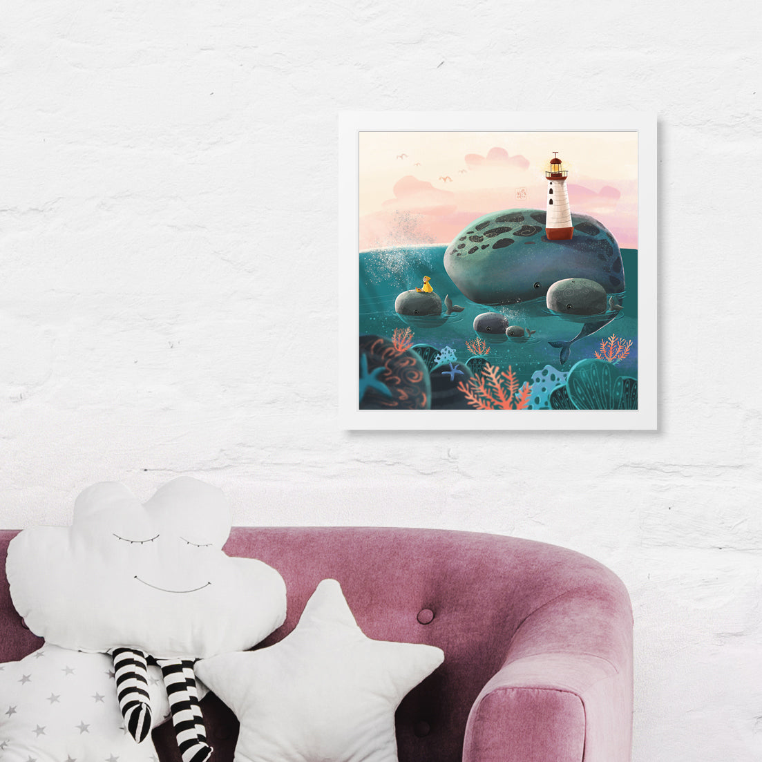 dreamy sea whales wall decor bedroom style framed gift philippines