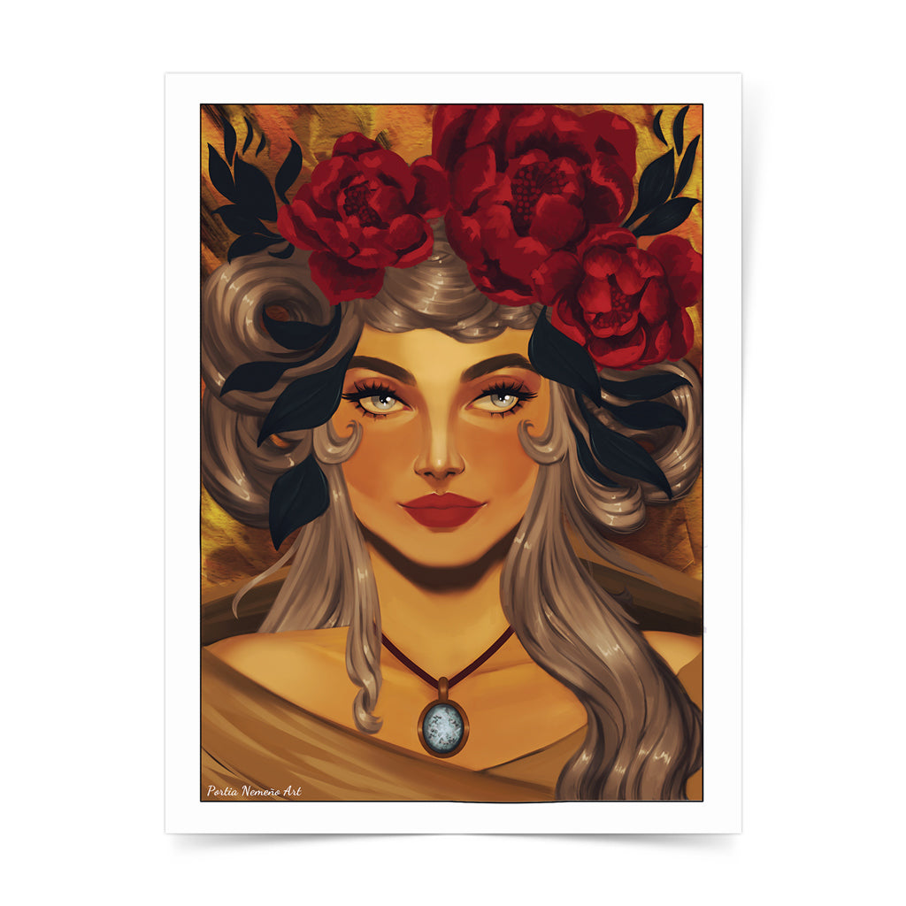 Beautiful woman flowers limited art print wall decoration gift ideas Filipino Philippines Dumaguete digital creative warm living room decoration