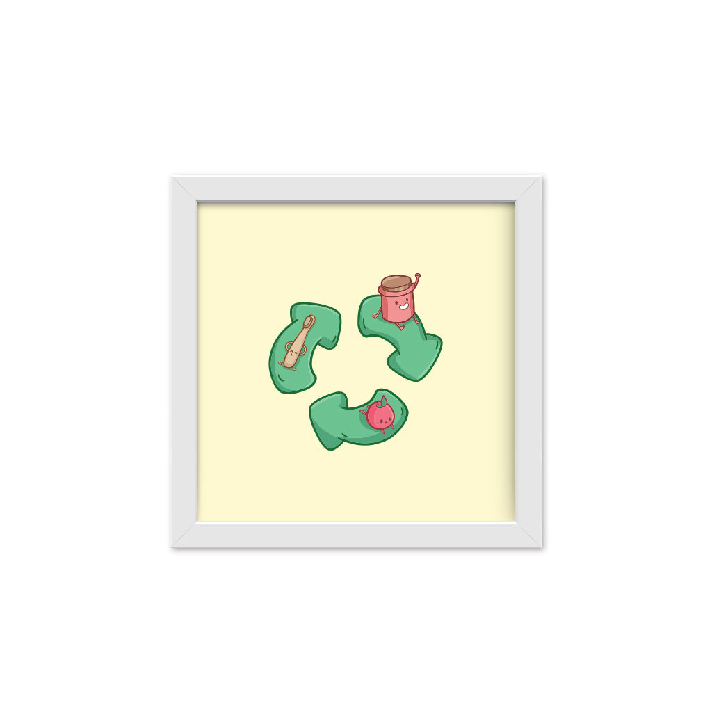 Recycle Sign Mini Art Print Framed