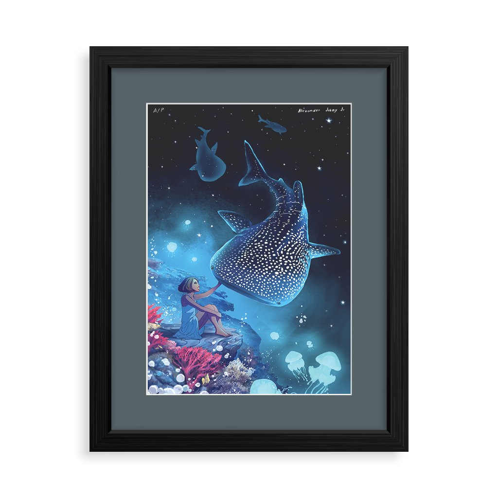 ocean pinoy whale shark underwater magic star sky sea bedroom decor wall poster 