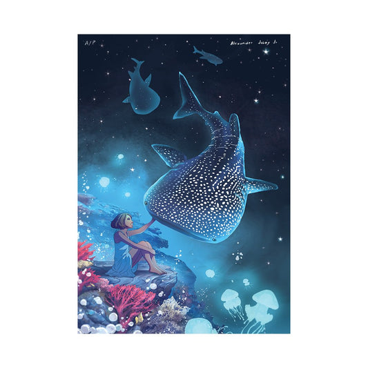 pinoy whale shark underwater magic star sky sea bedroom decor wall poster