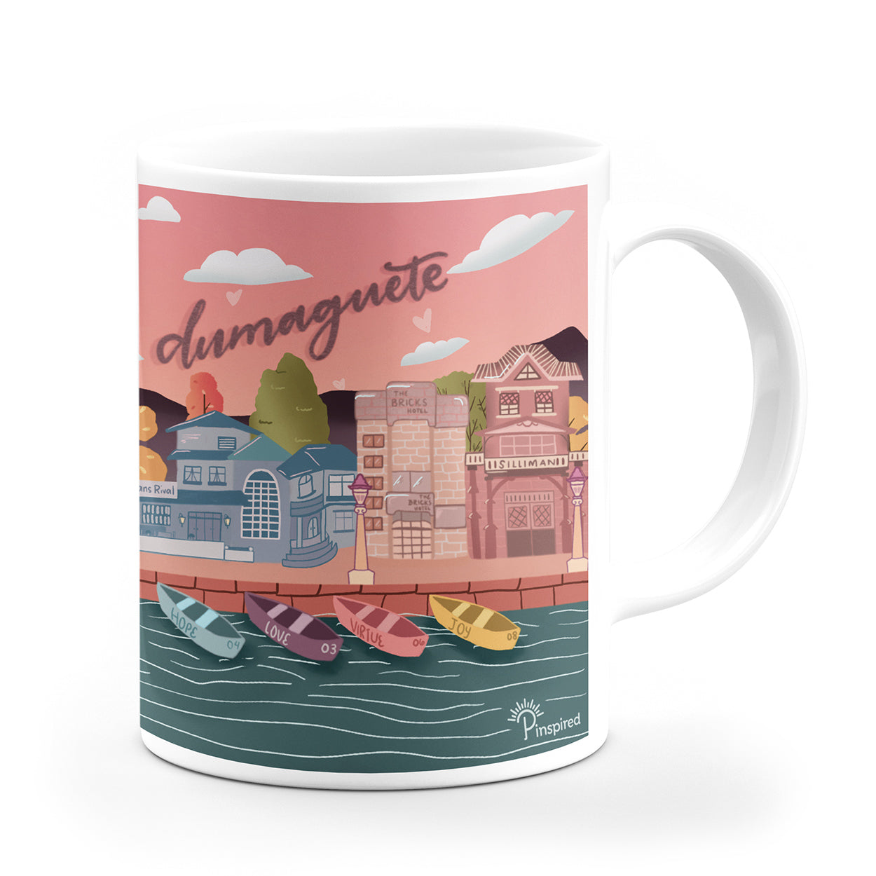 mug souvenir Dumaguete city Negros Oriental Unitop Lee Plaza Dakong Balay Sans Rival Bricks Hotel Silliman University Pinspired Boulevard pink cute gift idea