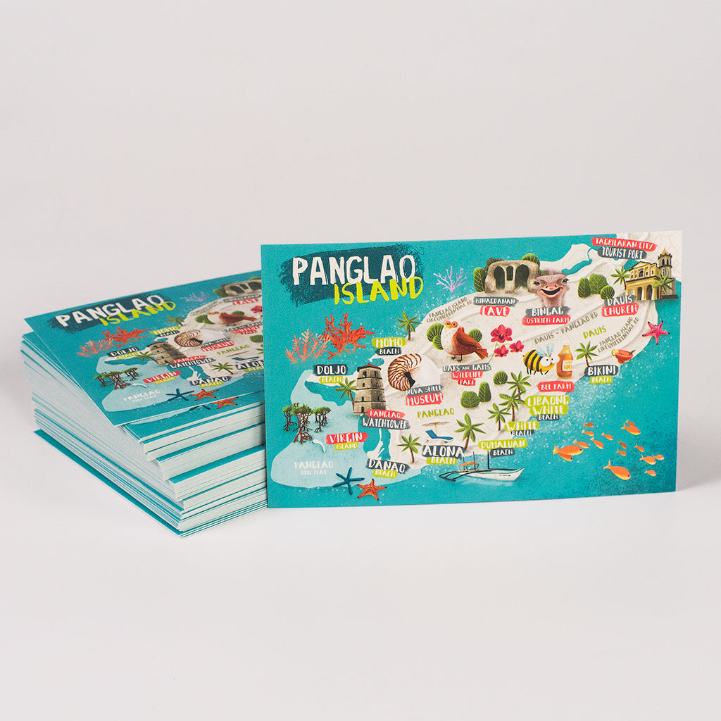 Panglao Island Map Postcard