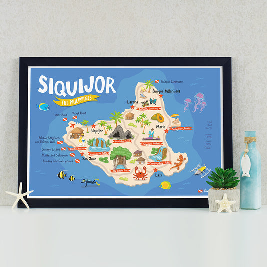 Siquijor Illustrated Map Poster
