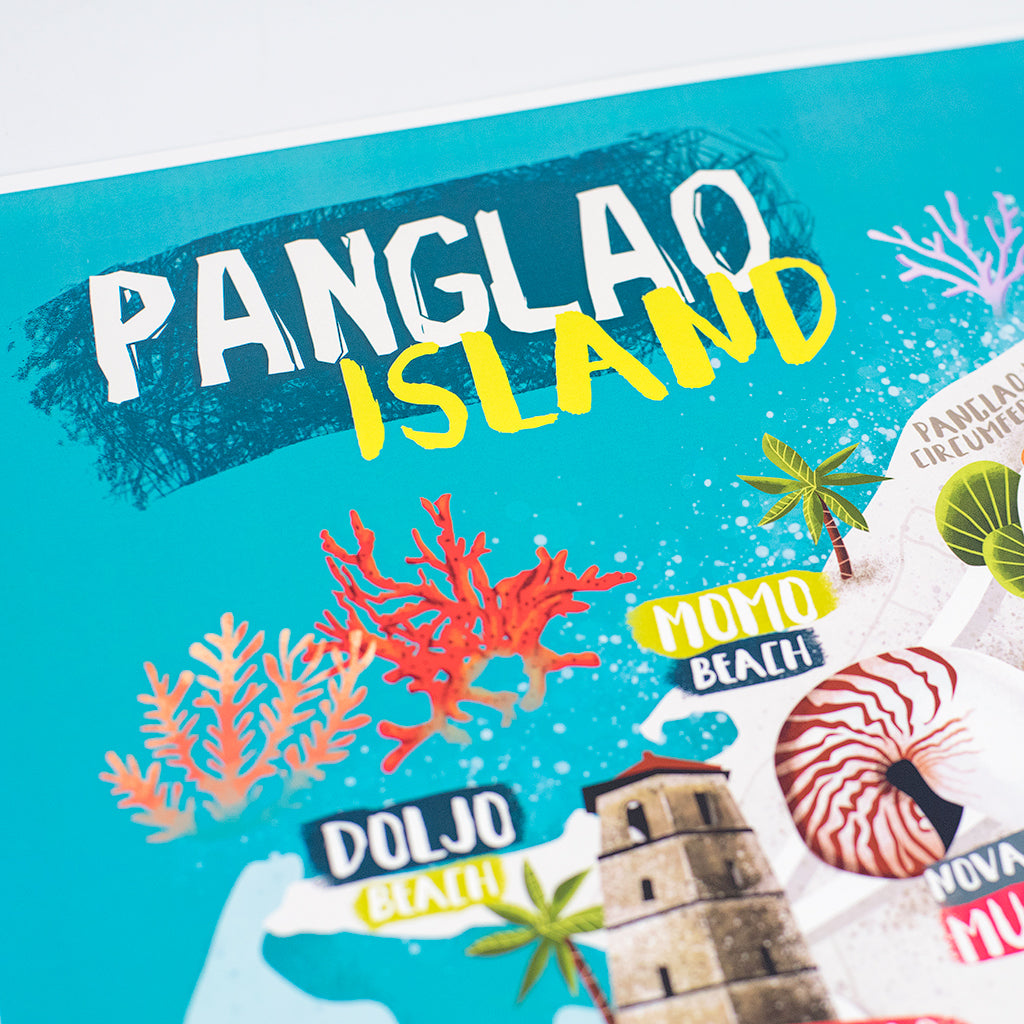 panglao island tourist souvenir illustrated filipino art map