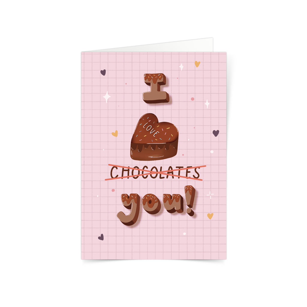 초콜릿 대 당신 발렌타인 인사말 카드