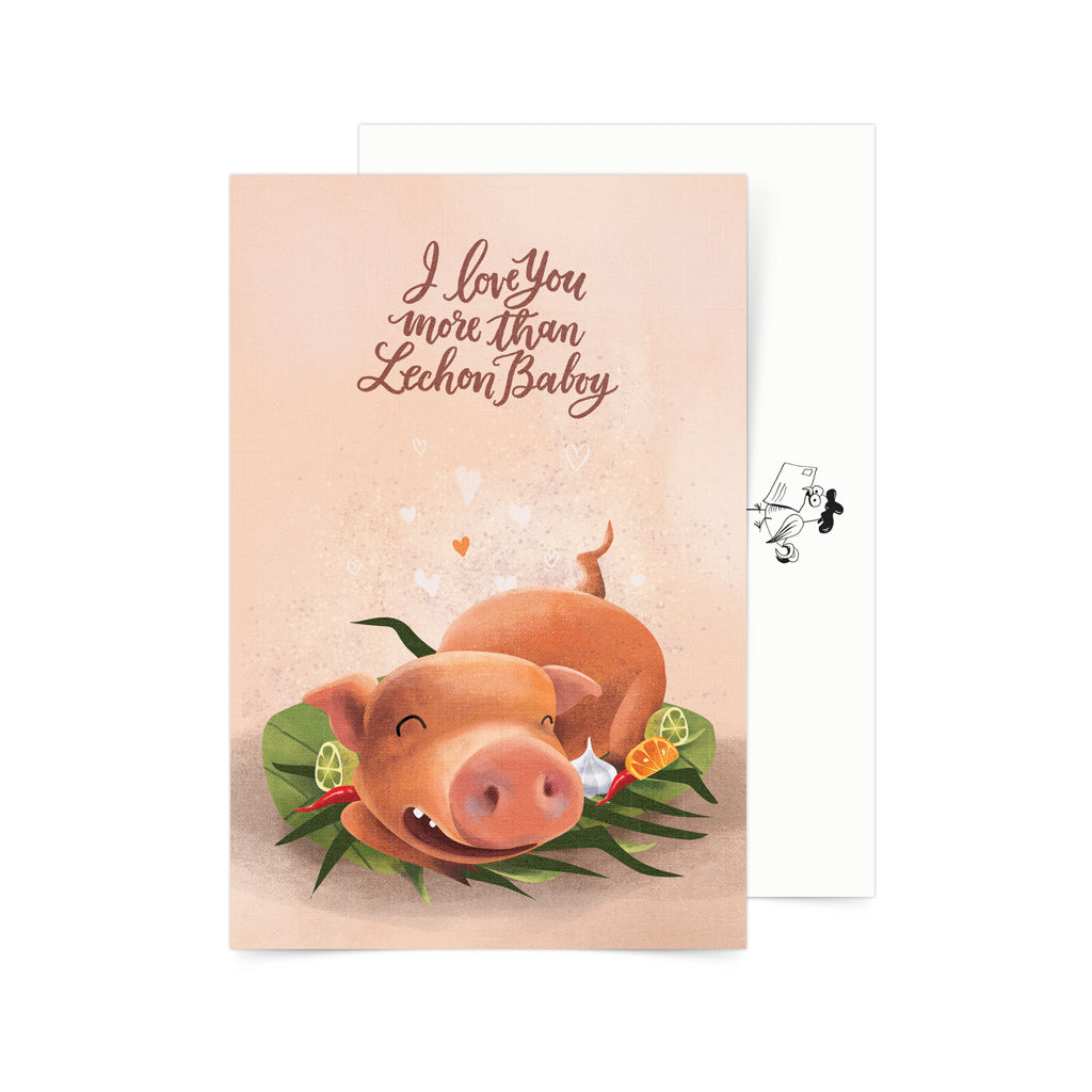 Pinoy food art postcard lechon baboy postcrossing 