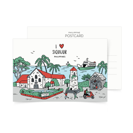 tourist island travel card postcrossing gift snaimail, Dumaguete, Siquijor, San Juan, Touristic, Tourist, Filipino artist, Destinations, Sea view, gift, card
