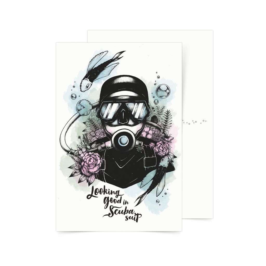 diver scuba gift souvenir philippines postcrossing card art pinoy 