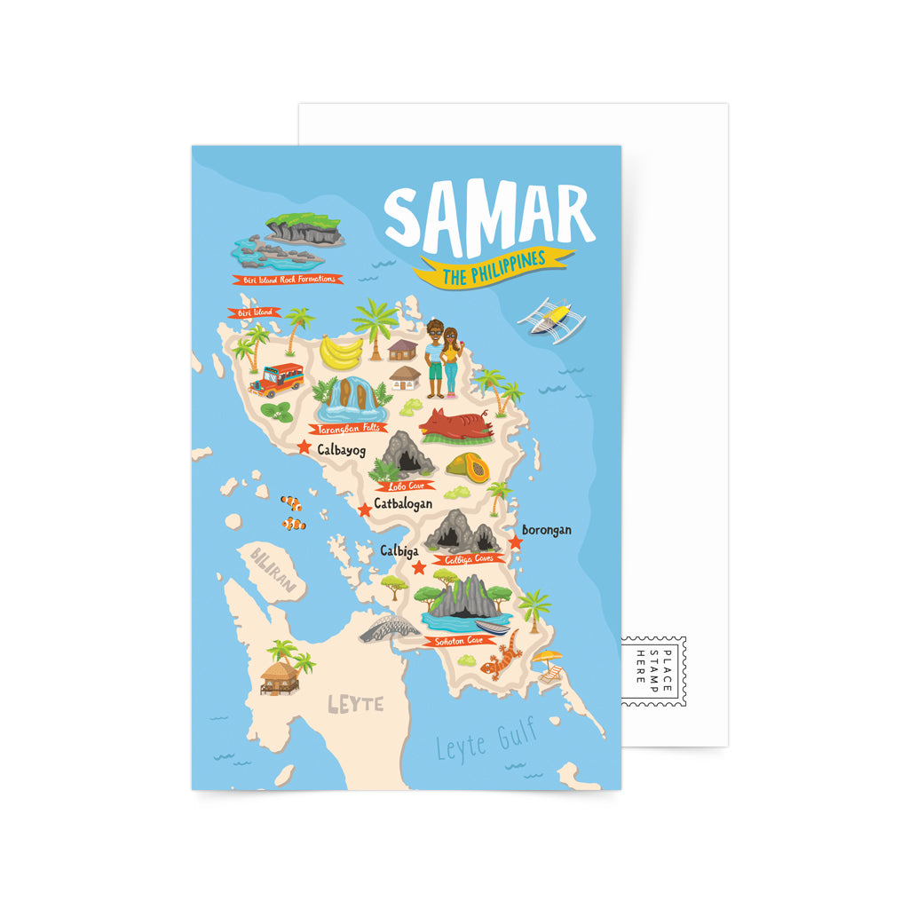 illustrated art pinoy samar island map philippines local tourist spot