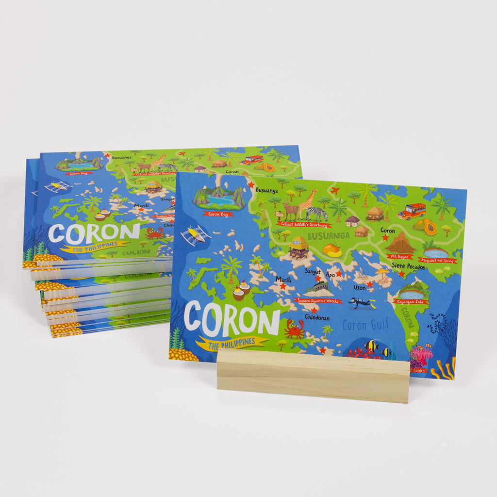 Coron Illustrated Map Postcard