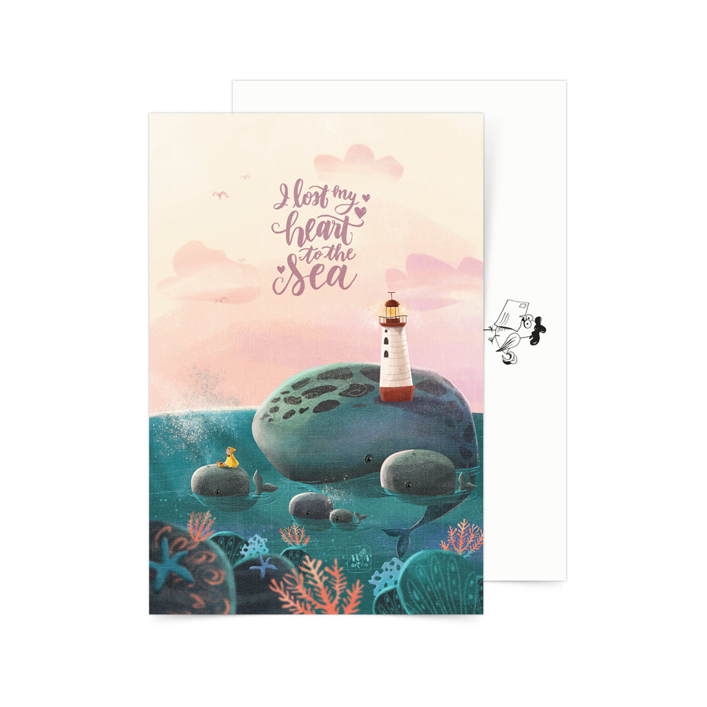 Filipino art postcard whale lighthouse postcrossing