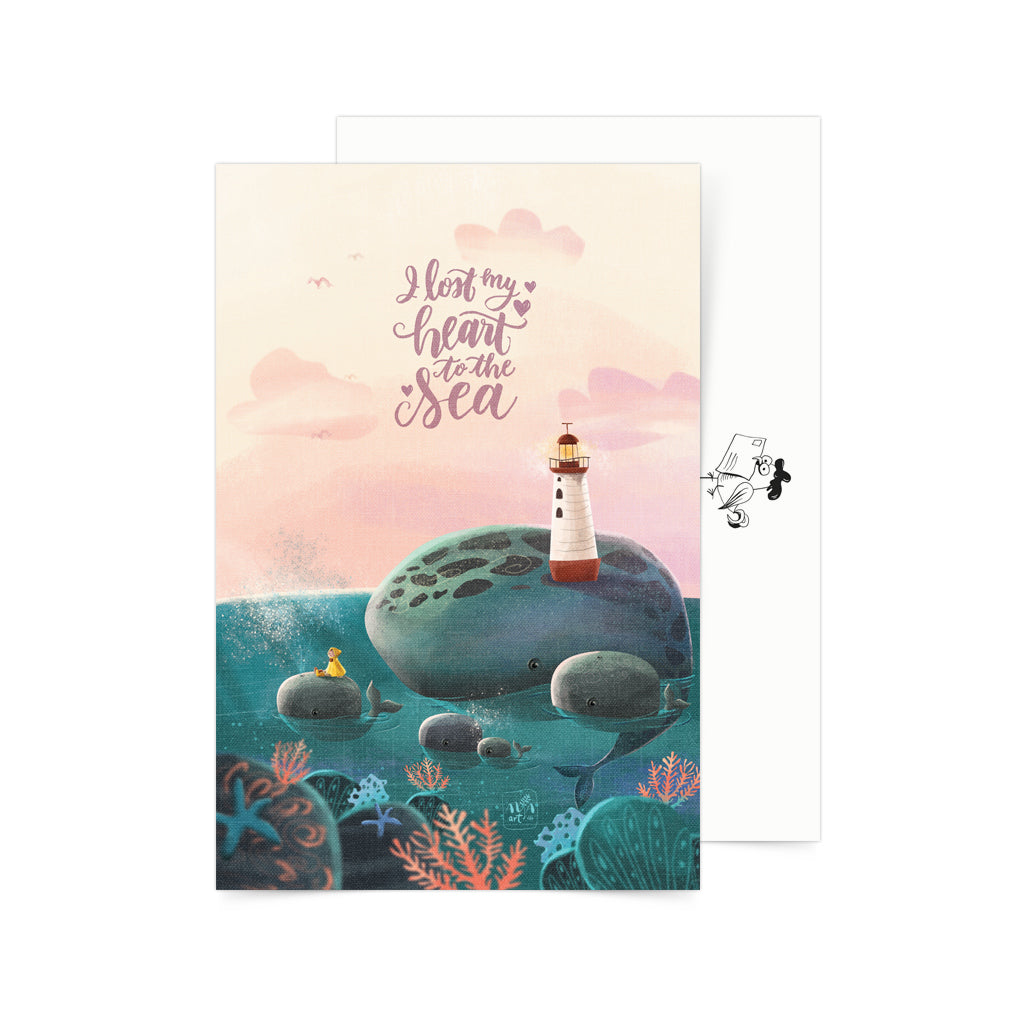 Filipino postcard snail mail pinoy underwater art whale shark turtle postcrossing cute kawaii calligraphy gift souvenir decor print