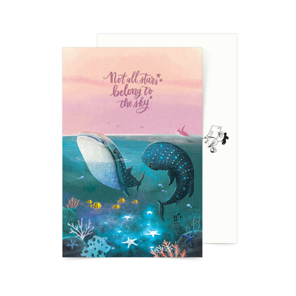 Filipino postcard snail mail pinoy underwater art whale shark turtle postcrossing cute kawaii calligraphy gift souvenir decor print