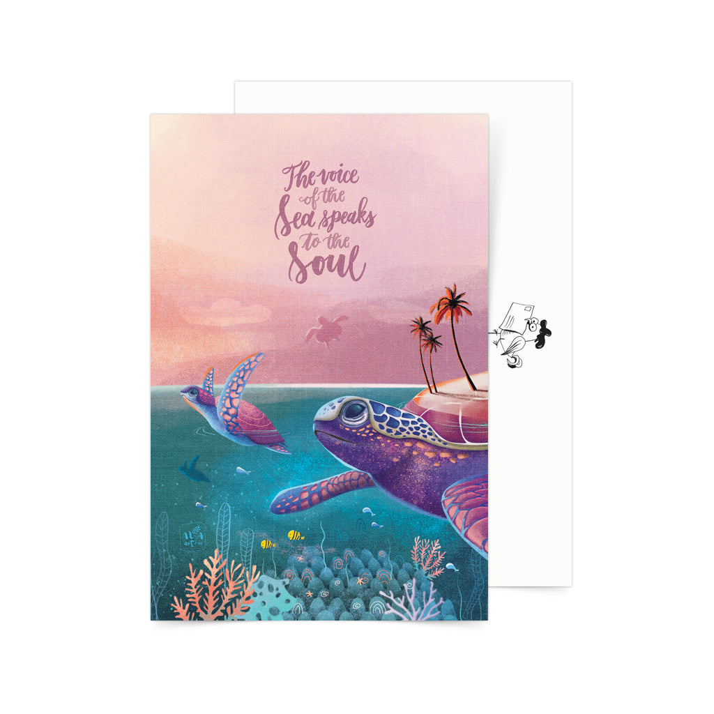 Filipino postcard snail mail pinoy underwater art whale shark turtle postcrossing cute kawaii calligraphy gift souvenir decor print