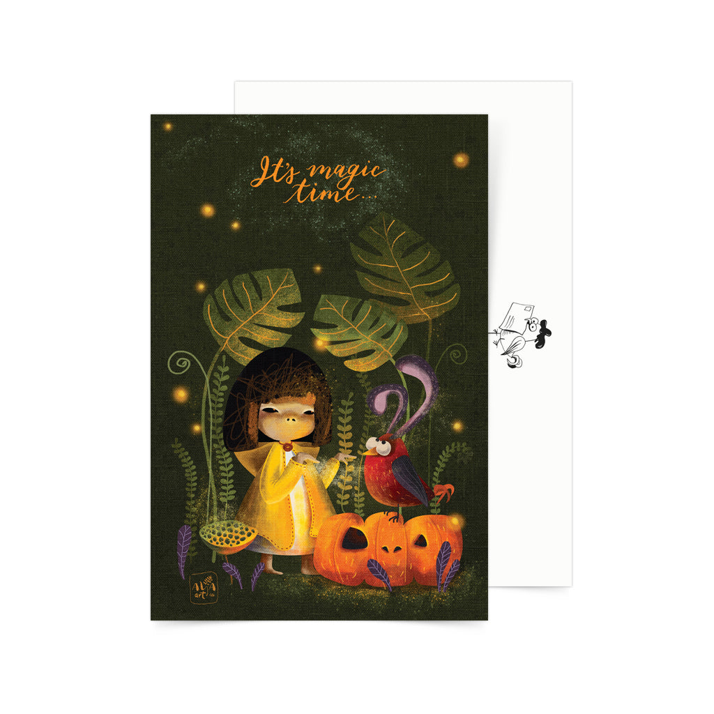 halloween pumpkin art snailmail postcrossing cute design card