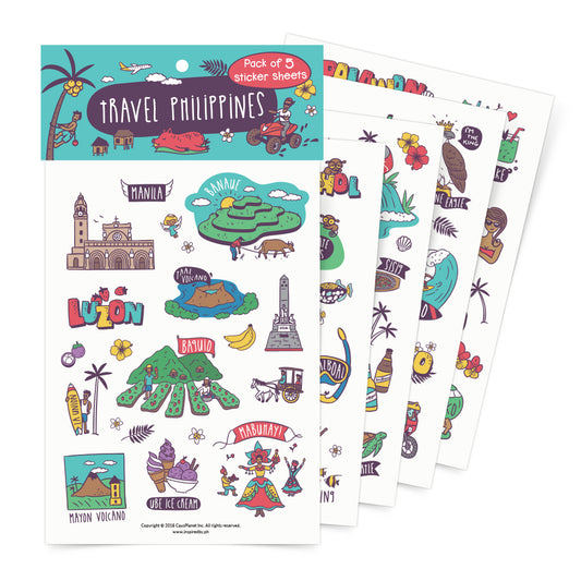 Travel Philippines Sticker Sheets Set Of 5