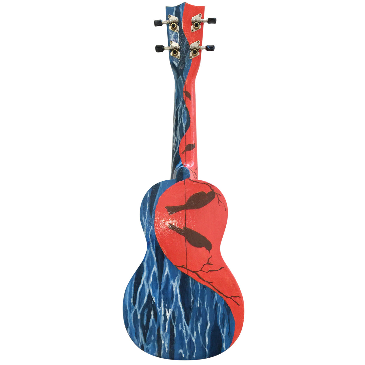 Singing Waves Hand Drawn Ukulele by Kevin